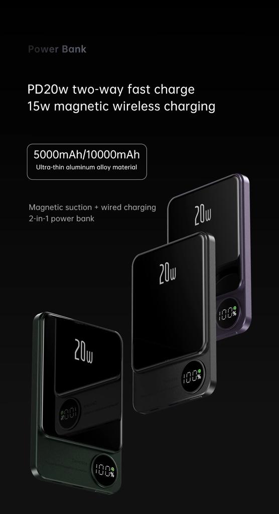 PD20w two-way fast charge 15w magnetic wireless charging